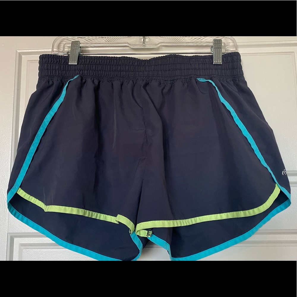 Gray w/ Blue/Green Trim Athletic Running Shorts - Size L - Champion